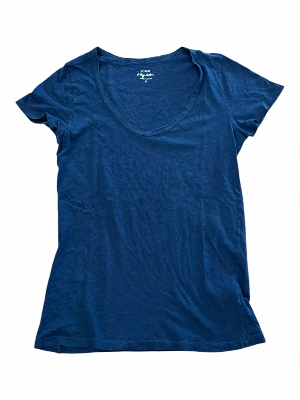 J. Crew Navy Vintage Cotton Scoop Neck T-Shirt S